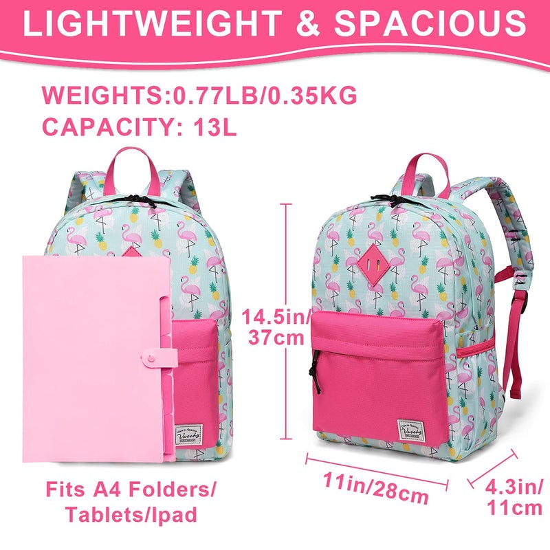 VASCHY Kids Backpack for Little Girls, Preschool Backpacks for Toddler with Chest Strap Cute Pineapple Flamingos - Image 2